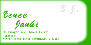 bence janki business card